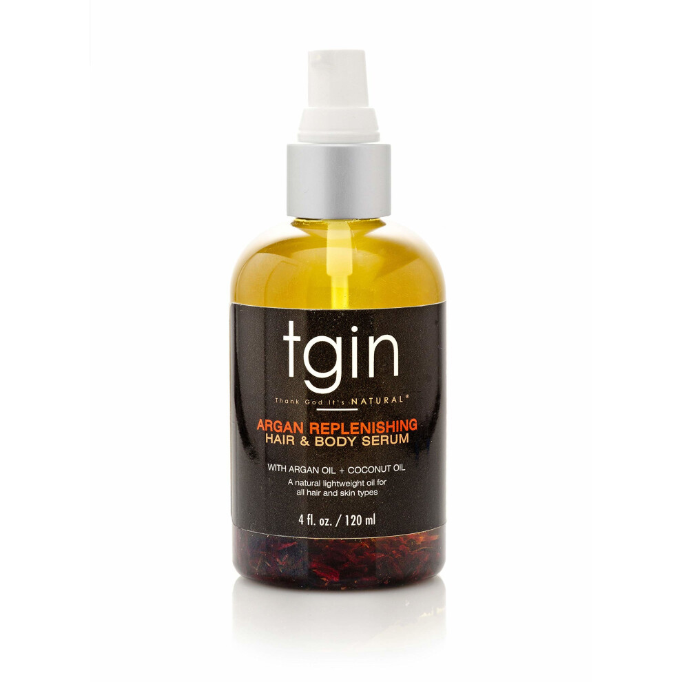 tgin Argan Replenishing and Hair Body Serum For Natural Hair - Dry Hair - Curly Hair - 4 Oz