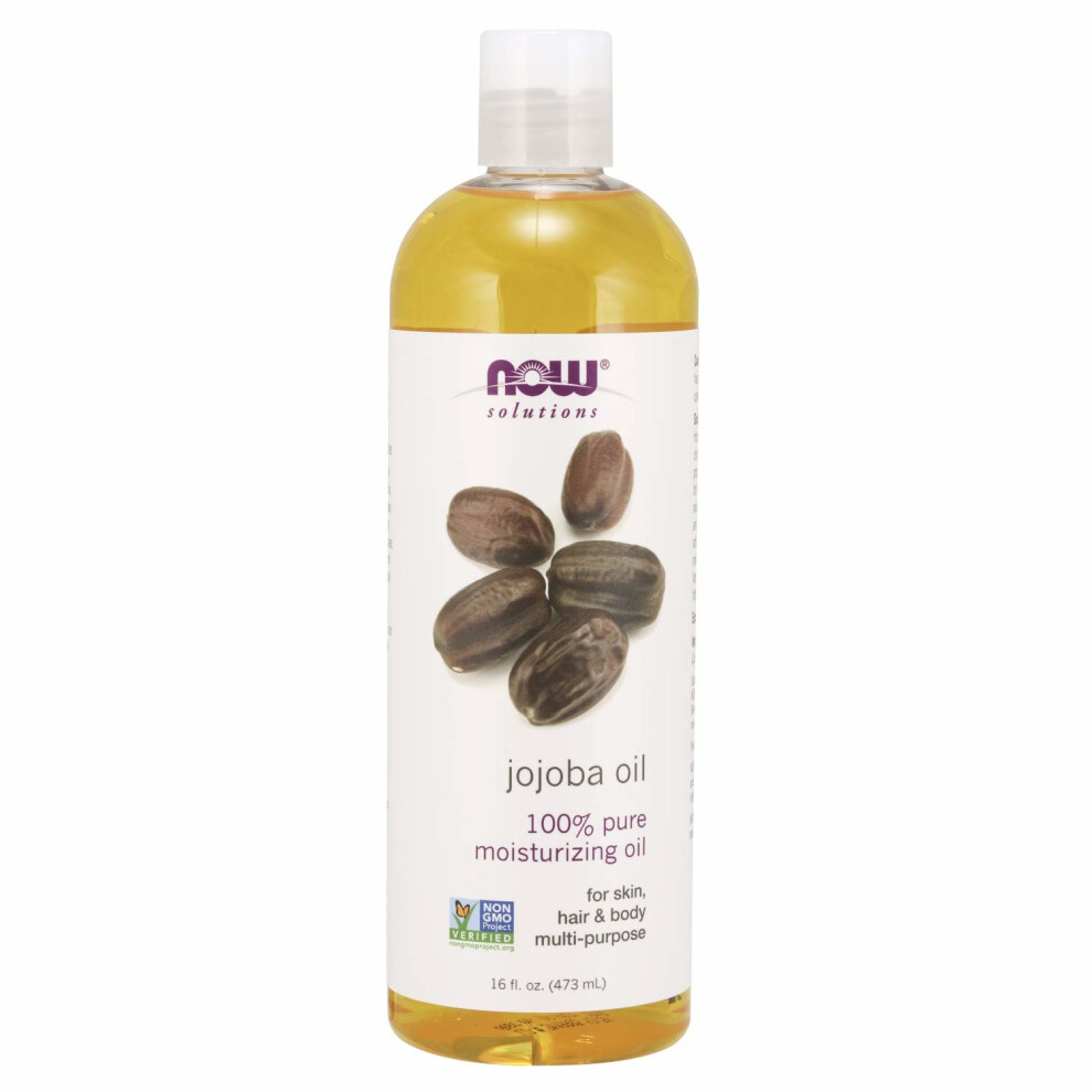 NOW Solutions, Jojoba Oil, 100% Pure Moisturizing, Multi-Purpose Oil for Face, Hair and Body, 16-Ounce