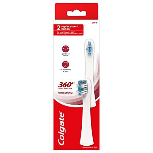Colgate Tête de remplacement de brosse à dents électrique Colgate 360 Advanced Whitening, 2 unités