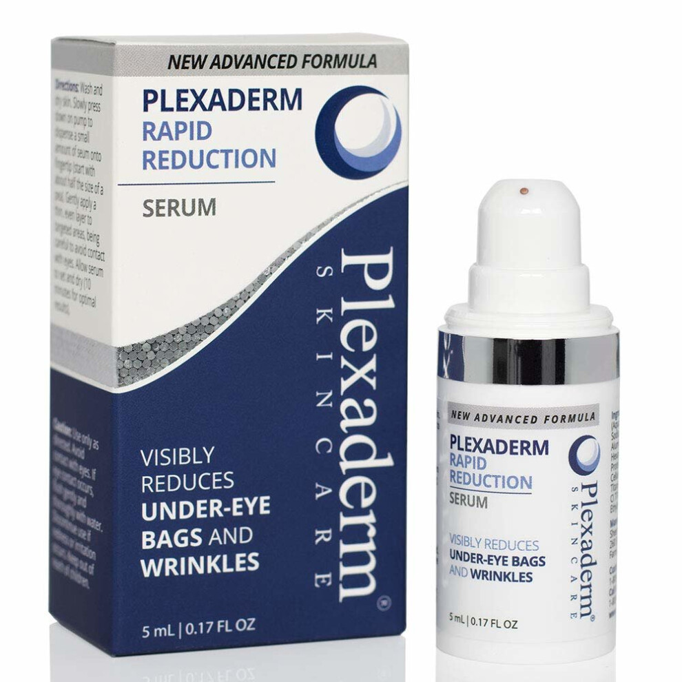 Plexaderm Rapid Reduction Eye Serum - Advanced Formula - Visibly Reduce Under-Eye Bags, Wrinkles, Dark Circles, Fine Lines & Crow's Feet Instantly