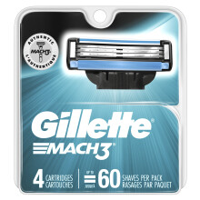 Cuchillas de afeitar Gillette Mach3 para hombre, recambios de 4 cuchillas
