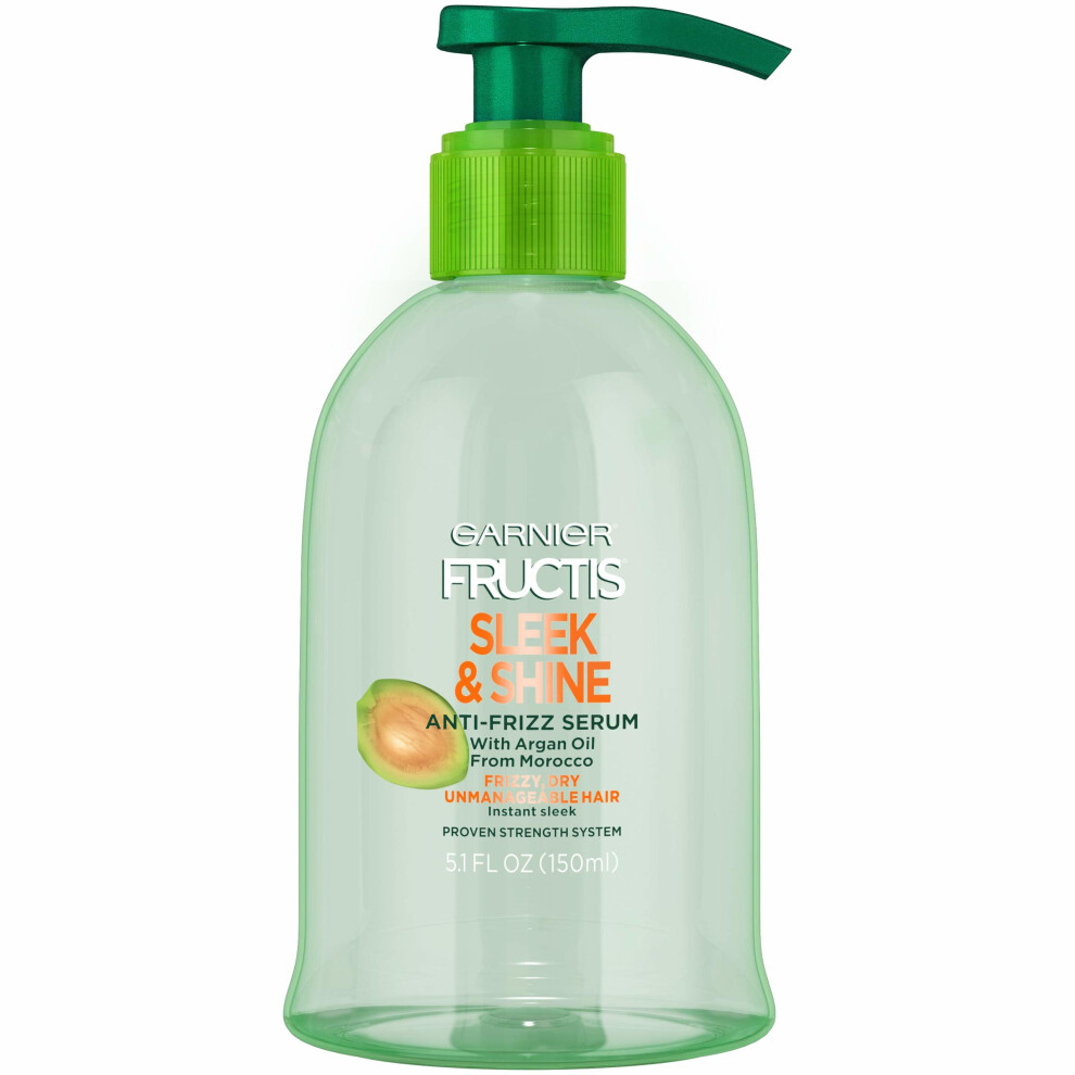 Garnier Fructis Sleek & Shine Anti-Frizz Serum, Frizzy, Dry, Unmanageable Hair, 5.1 fl. oz.