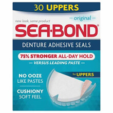 Sea Bond Adesivo per Protesi Dentarie, Original Uppers, Senza Zinco, Massima Tenuta, 30 Pezzi