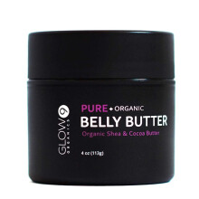 Glow Organics 100% Bio Bauchbutter, verhindert Dehnungsstreifen und strafft die Haut