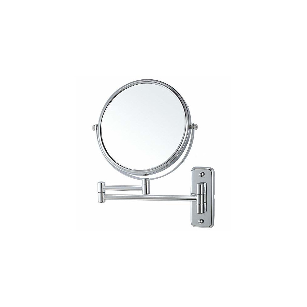 Miroir de maquillage Lansi grossissant 10X, montage mural, double face, d?coration de vanit?, rond, 8 pouces, finition chrom?e