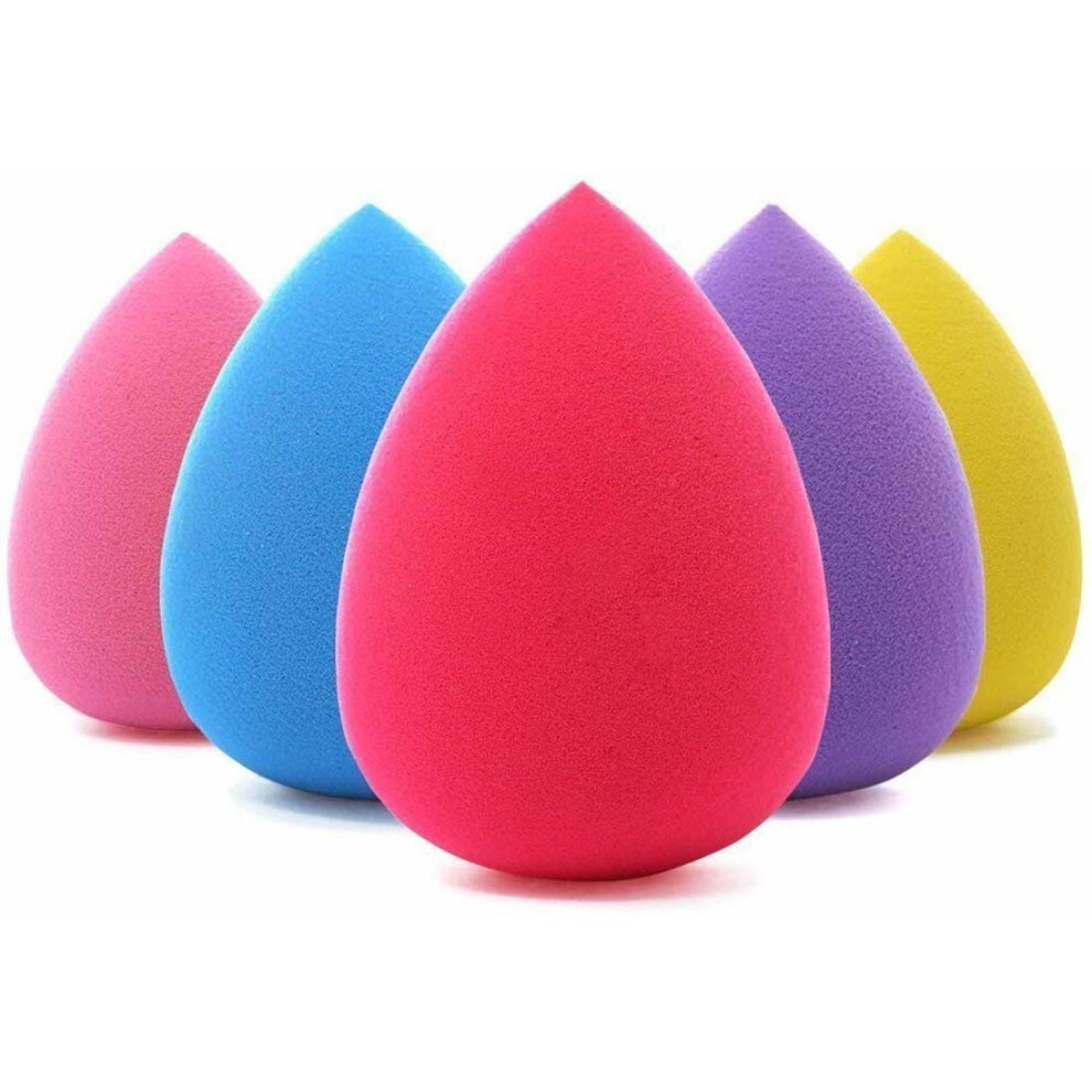 Beakey Cream 5 Pcs Makeup Sponge Set Blender Beauty Foundation Blending Sponge, Flawless For Liquid, And Powder, Multi-Colored Makeup Sponges