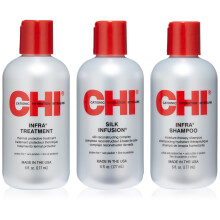CHI CHI Infra Trio Kit für Unisex, 3-teiliges Kit, 6 oz CHI Silk Infusion, 6 oz CHI Infra Shampoo, 6 oz CHI Infra Treatment