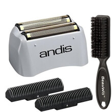 Andis Pro Shaver No.17155 Replacement Titanium Foil Assembly and Inner Cutters, With a Bonus BeauWis Blade Brush