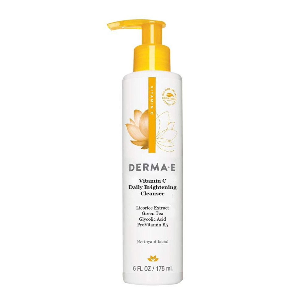 DERMA E Even Tone Brightening Cleanser With Vitamin C, 6 Oz