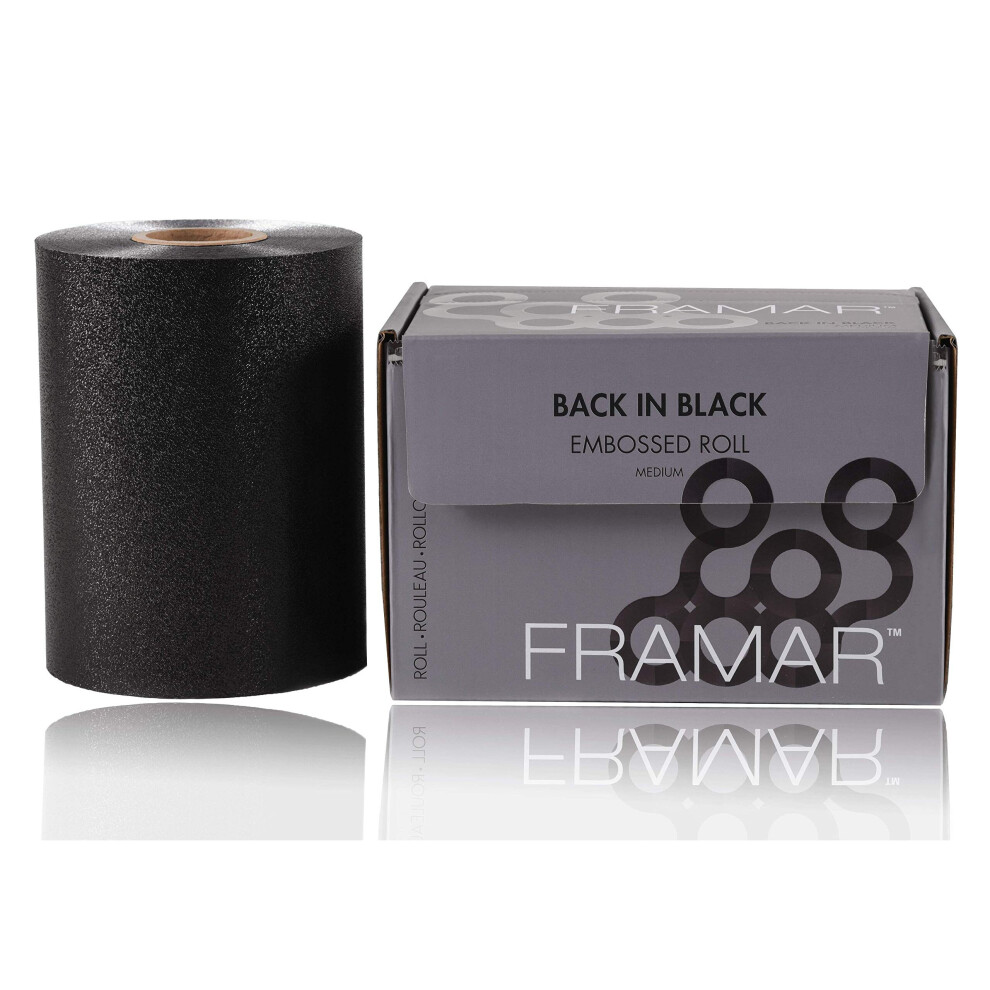 Framar Black Back In Embossed Roll Aluminum Foil, Hair Foils For Highlighting - Medium 320 Ft