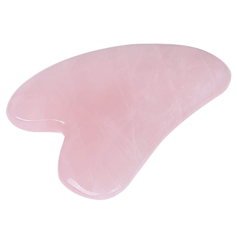Loveliome Scraping Facial Massage Tools, Crystal Jade Guasha Stone Board For Spa Acupuncture Therapy Trigger Point Treatment (Rose Quartz 1)