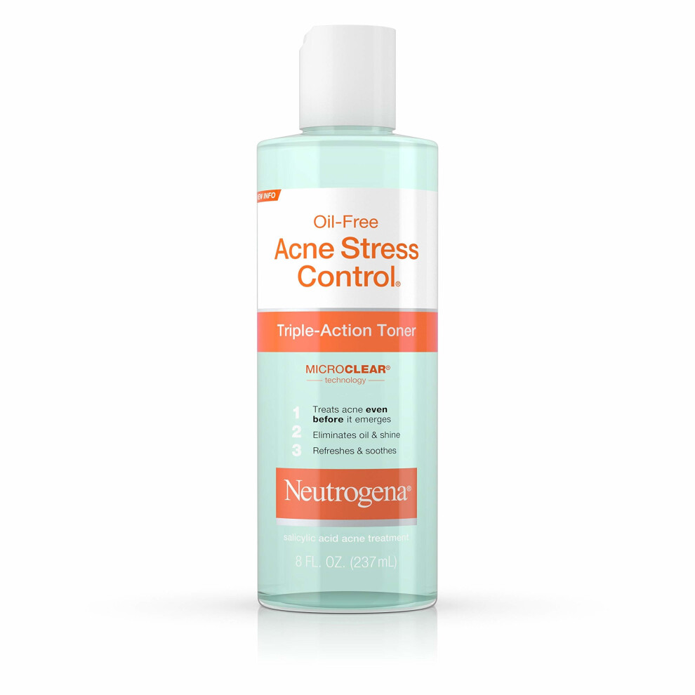 Neutrogena Oil-Free Acne Stress Control Triple-Action Toner, 8 Fl. Oz