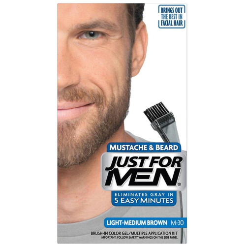 Just For Men Just For Men Colore Mustacchi e Barba, Tinta per Barba con Pennello Inclusa