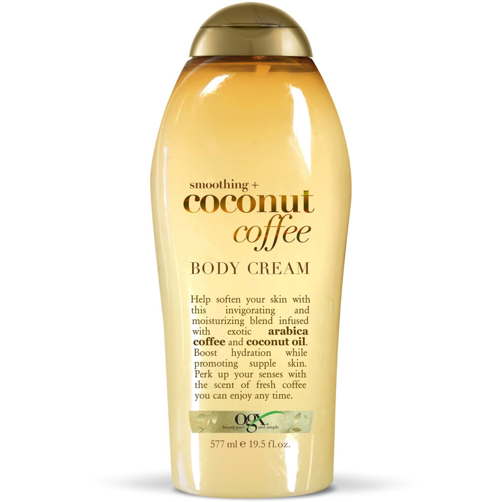 OGX Smoothing + Coconut Coffee Body Cream, 19.5 Ounce