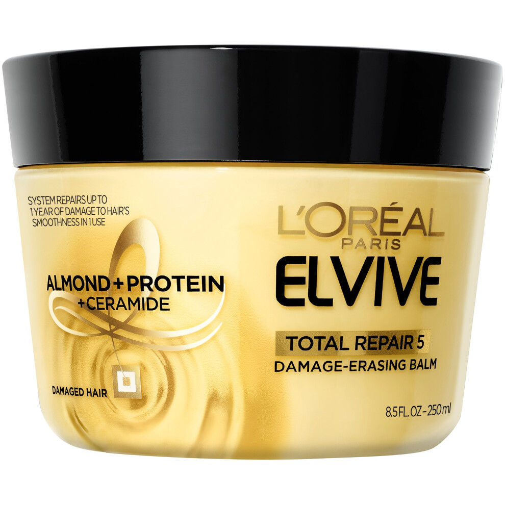 L'Oreal Paris Hair Care Elvive Total Repair 5 Damage-Erasing Balm, Almond and Protein, 8.5 Fluid Ounce