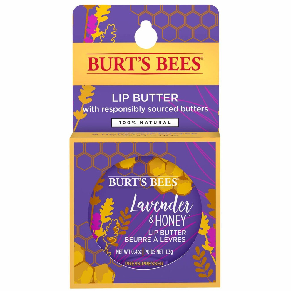 Burt's Bees 100% Natural Moisturizing Lip Butter with Lavender & Honey, 6 Tins