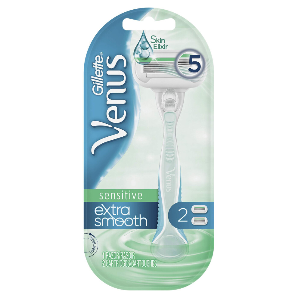 Gillette Venus Extra Smooth Sensitive Women's Razor - 1 Handle + 2 Blade Refills-image-OPC-P5VT9YN-NEW