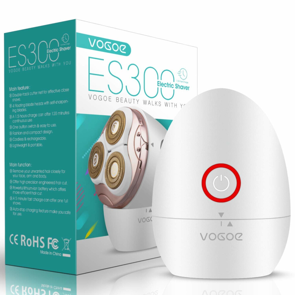 Photos - Shaver VOGOE Electric Rotary Razor Hair Remover for Women's Leg, Face and Body, Fashion Egg Shape