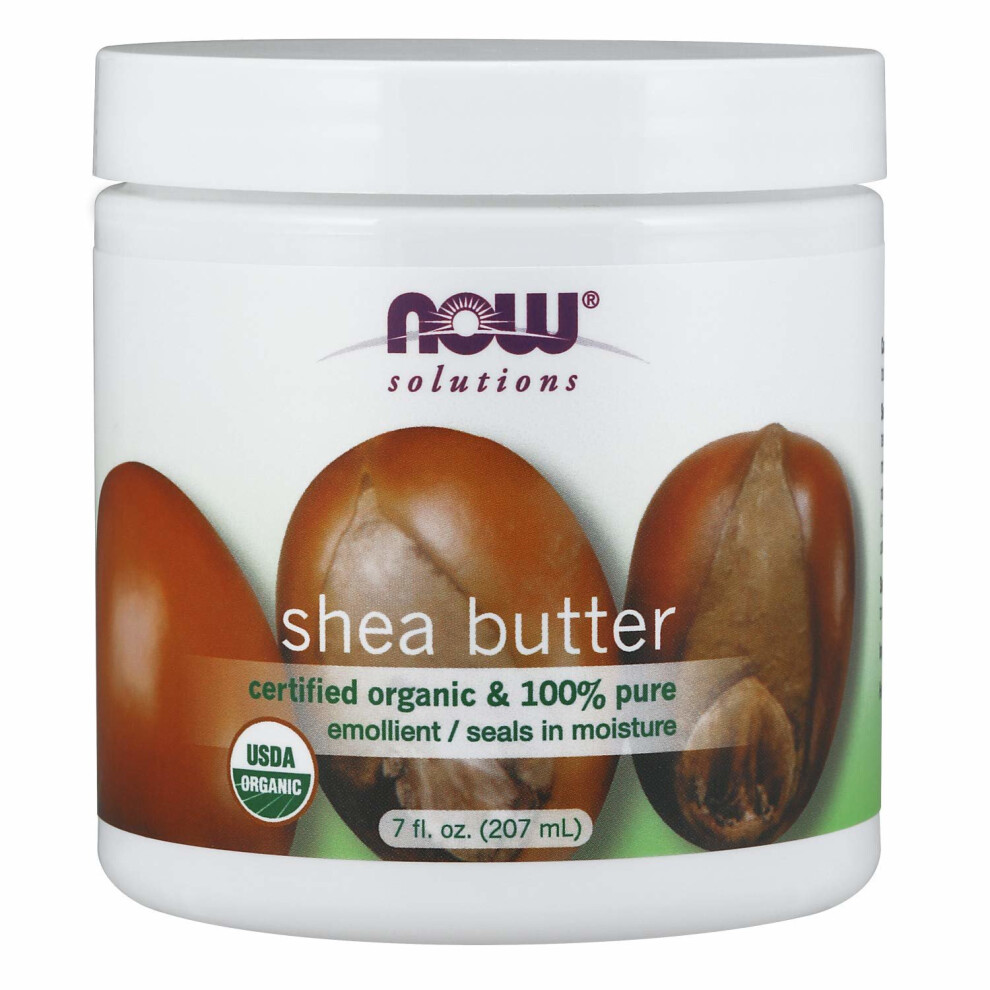 Now Foods Now Solutions, Organic Shea Butter, Certified Organic And 100% Pure, Emollient, Seals In Moisture, 7-Ounce