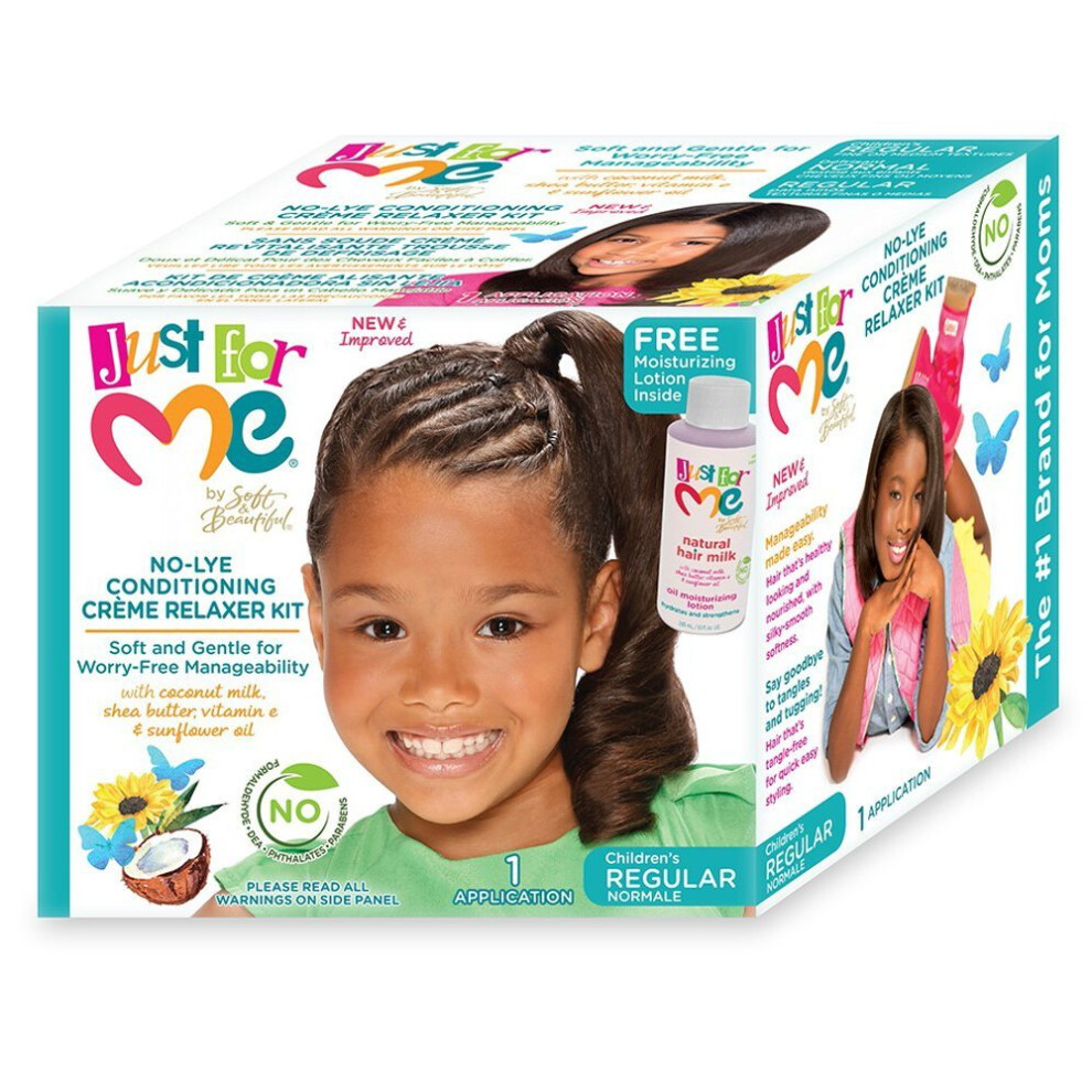 Photos - Hair Styling Product Just For Me No-lye Regular Conditioning Creme Relaxer Kit