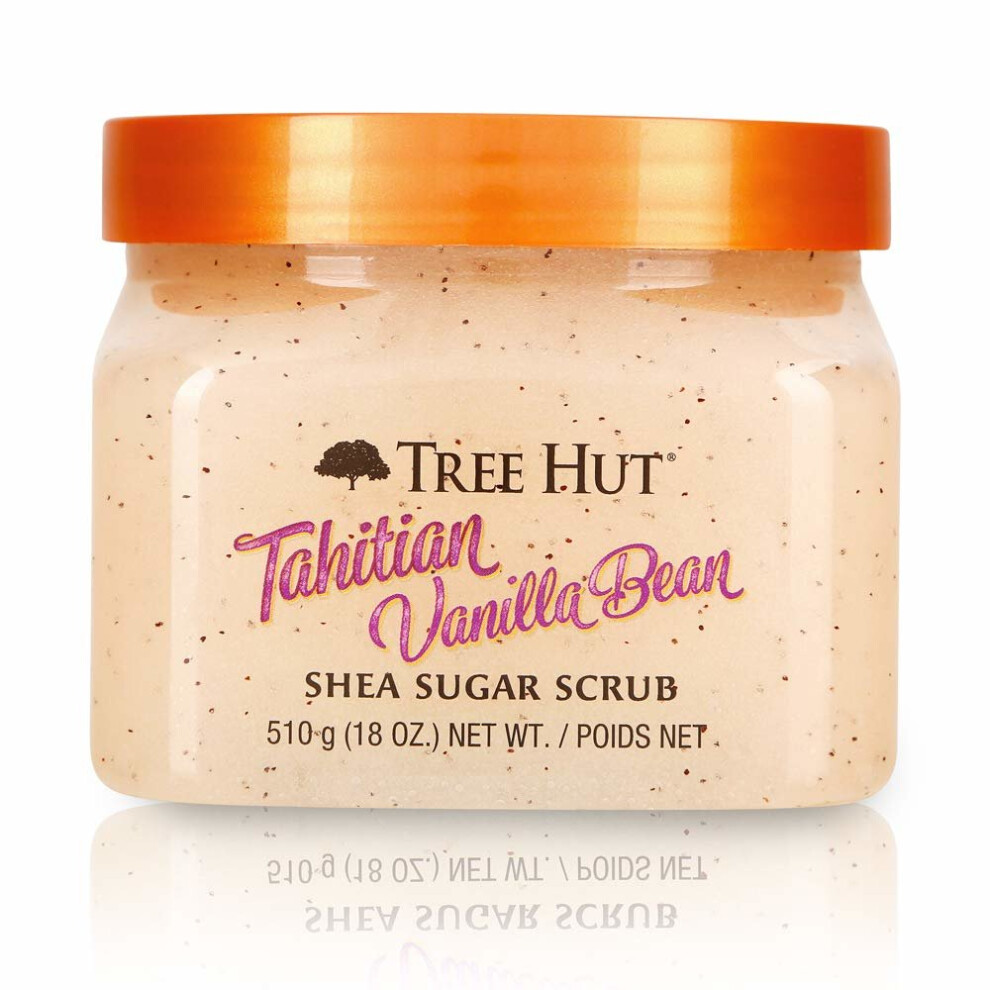 Tree Hut Tahitian Vanilla Bean Shea Sugar Scrub, 18oz, Ultra Hydrating and Exfoliating Scrub for Nourishing Essential Body Care