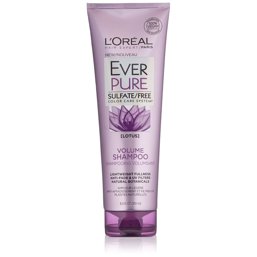 L'Oreal Paris EverPure Sulfate Free Volume Shampoo, with Lotus Flower, 8.5 Fl. Oz