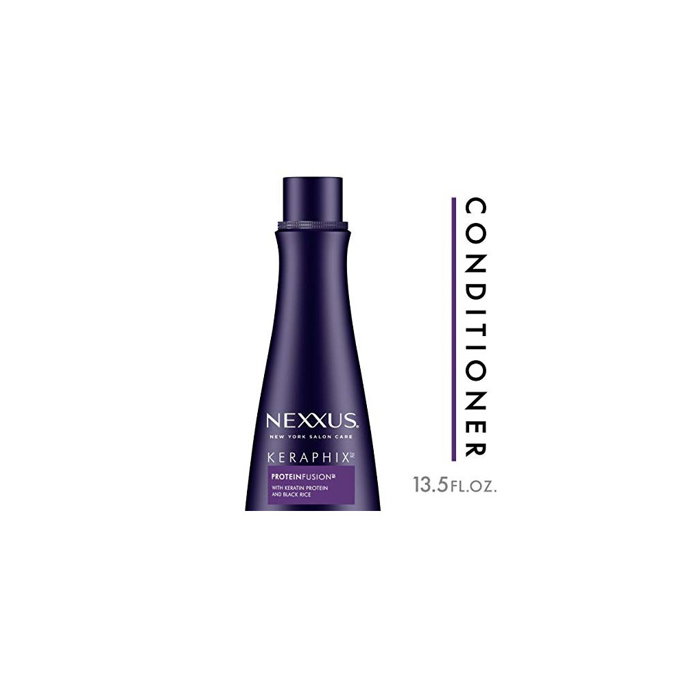 Nexxus Black Keraphix Conditioner For Damaged Hair Keraphix With Proteinfusion Silicone-Free With Keratin Protein And Rice 13.5 Oz