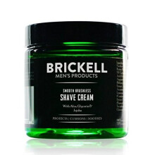 Brickell Men's Smooth Brushless Shave Cream for Men, Natural and Organic Smooth Shaving Lotion to Fight Nicks, Cuts and Razor Burn, 5 Ounce, Scented