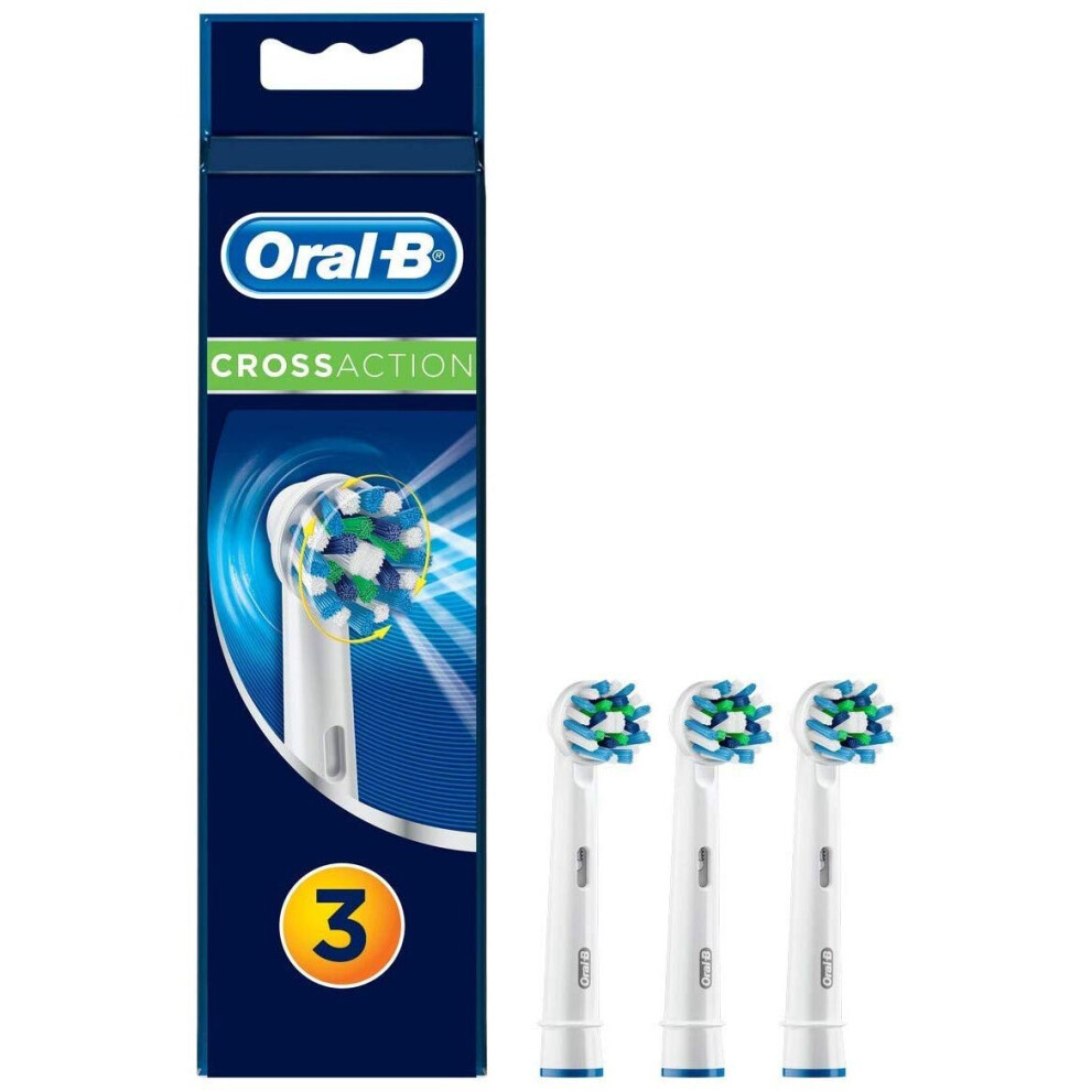 Oral-B Cross Action Electric Toothbrush Replacement Brush Heads Refill, 3 Count, White