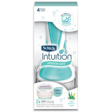 Schick, Intuition, Soin Sensitive, Aloès Bio, 1 Rasoir, 2 Cartouches