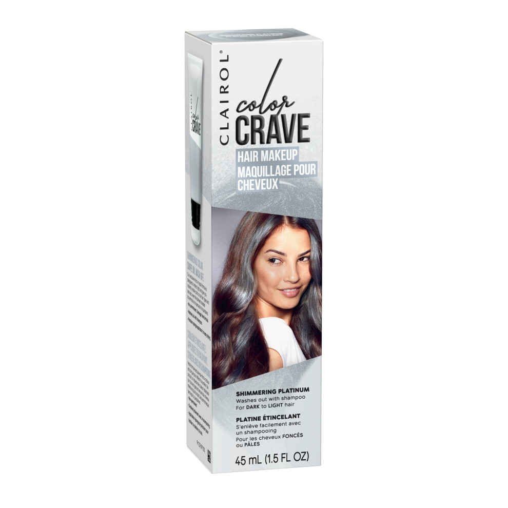 Clairol Color Crave Temporary Hair Color Makeup, Shimmering Platinum, 1 Count