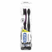 Oral-B Charcoal Toothbrush Whitening Therapy, Medium 2ct