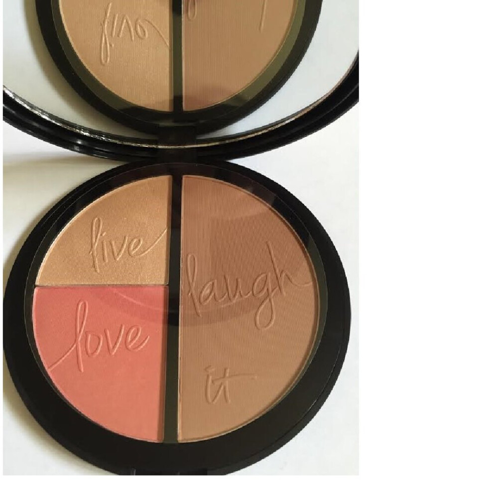 IT Cosmetics Your Most Beautiful You Anti-Aging Matte Bronzer  Radiance Luminizer & Brightening Blush Palette - With Hydrolyzed Collagen  Silk & Pepti