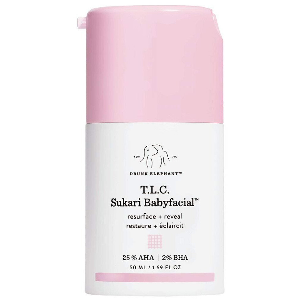 Drunk Elephant T.L.C. Sukari Babyfacial - AHA/BHA Exfoliator and Facial Cleanser - 1.69 Ounces