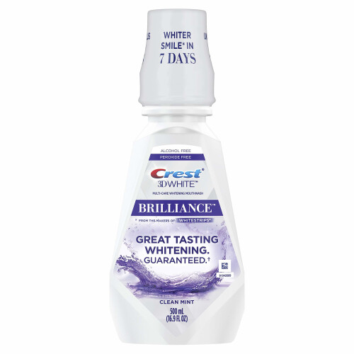 Crest Cr   te 3d blanc brillant alcool sans blanchiment de bouche de blanchiment de bouche.