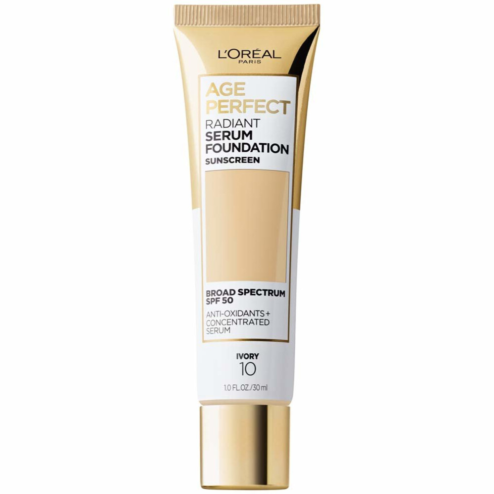 L'Oreal Paris Age Perfect Radiant Serum Foundation with SPF 50, Ivory, 1 Ounce