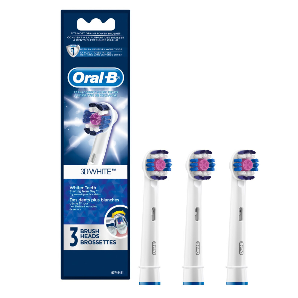 Oral-B 3D White Electric Toothbrush Replacement Brush Heads Refill, 3 Count