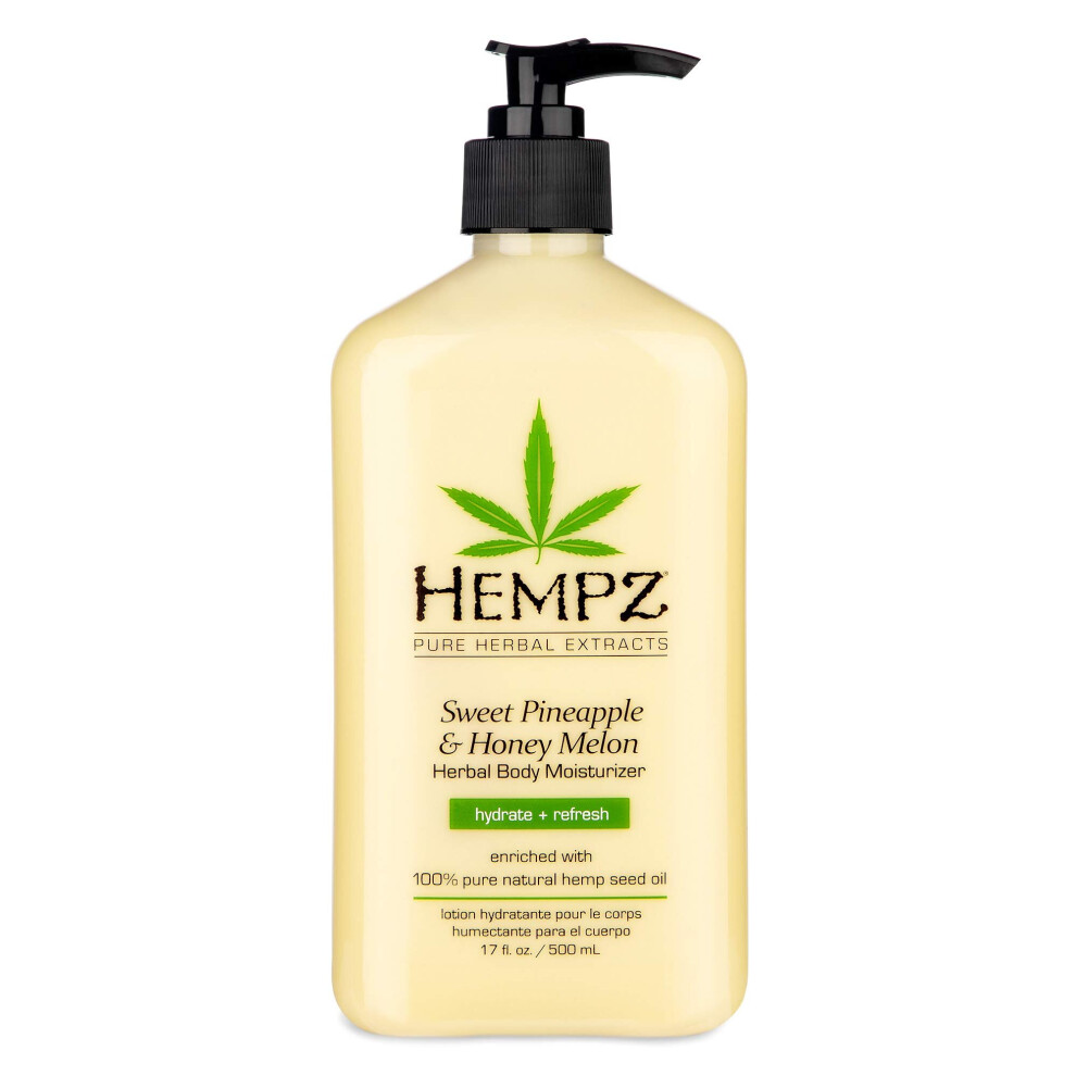 Hempz Natural Herbal Body Moisturizer: Sweet Pineapple & Honey Melon Skin Lotion, 17 oz