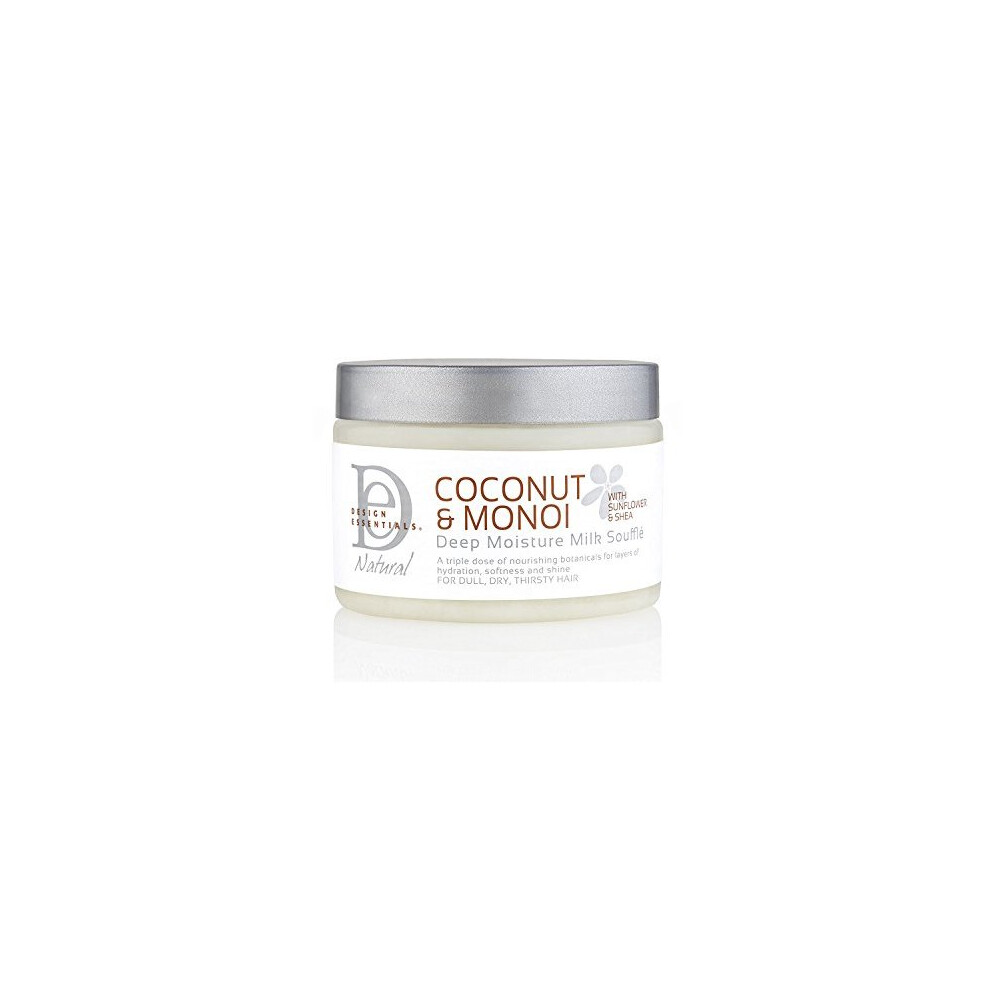 Design Essentials Deep Moisture Milk Souffle For Dull, Dry & Thirsty Hair - Coconut & Monoi Collection - 12 Oz