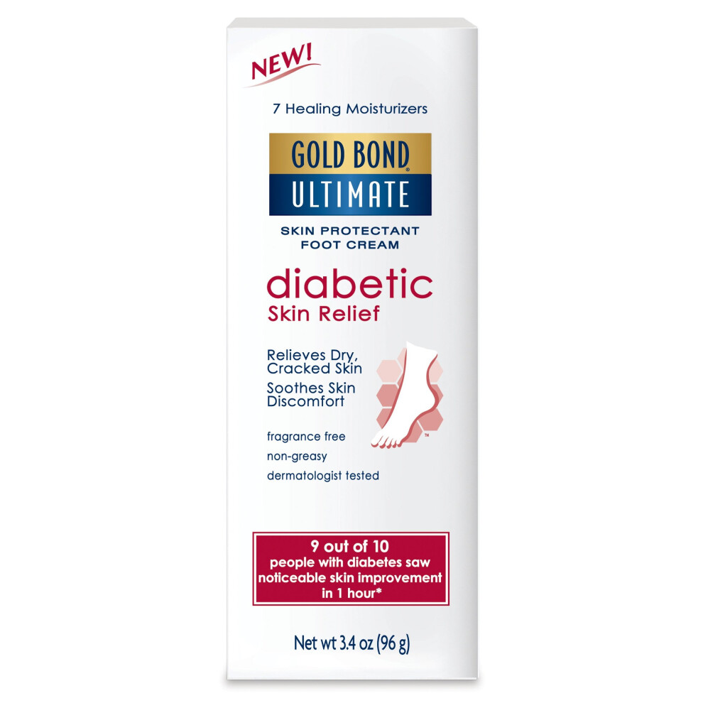 Gold Bond Diabetic Skin Relief Foot Cream, 3.4 Ounce