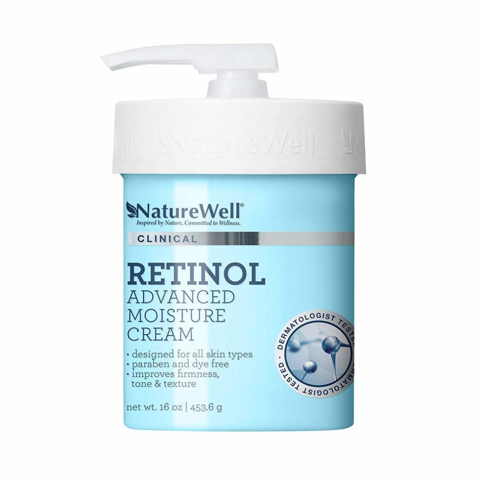 NatureWell Retinol Advanced Moisture Cream for Face & Body, 16 oz. | Clinical | Improves Firmness, Tone & Texture