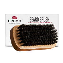 Cremo 100% Boar Bristle Beard Brush With Wood Handle To Shape, Style And Groom Any Length Facial Hair