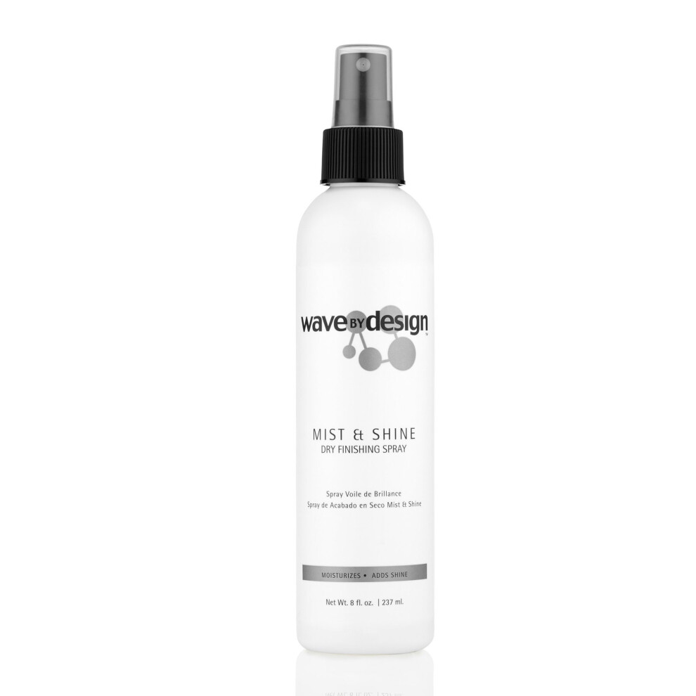 Design Essentials Wave By Design Mist & Shine Dry Finishing Spray - Moisturizes & Add Shine - 8 Oz