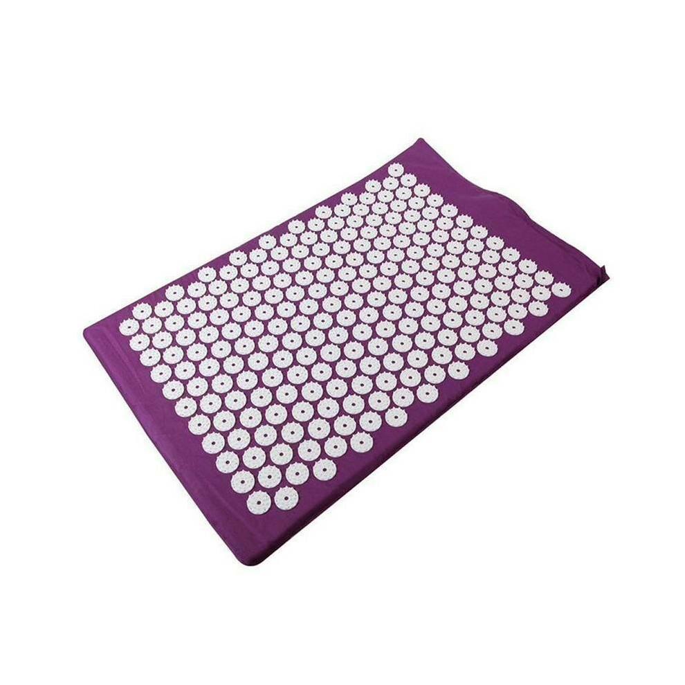 (Purple) NEW Massage Acupressure Mat Yoga Shakti Sit Lying Mat Pain Stress Soreness Relax 