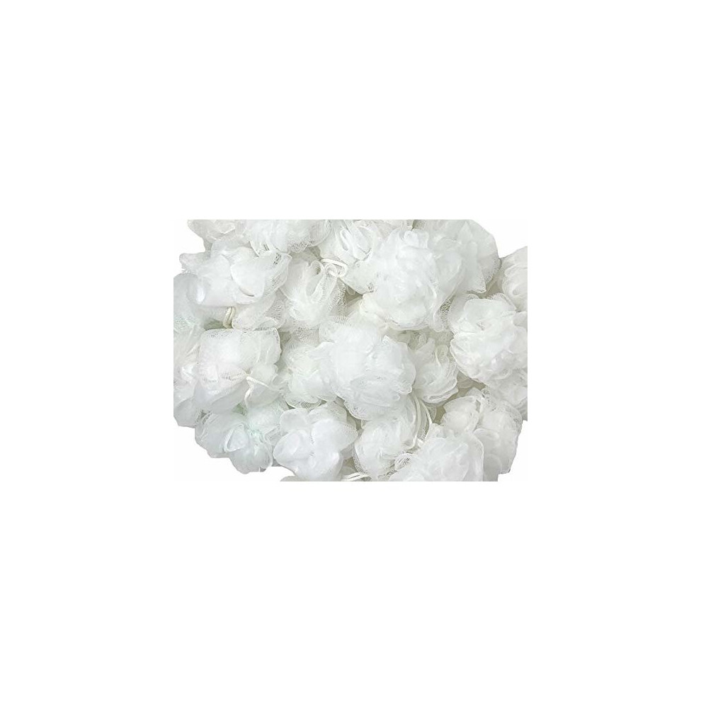 Lot de 24 éponges de bain ou de douche blanches Loofah Lord Pouf Mesh Gros Lot en vrac