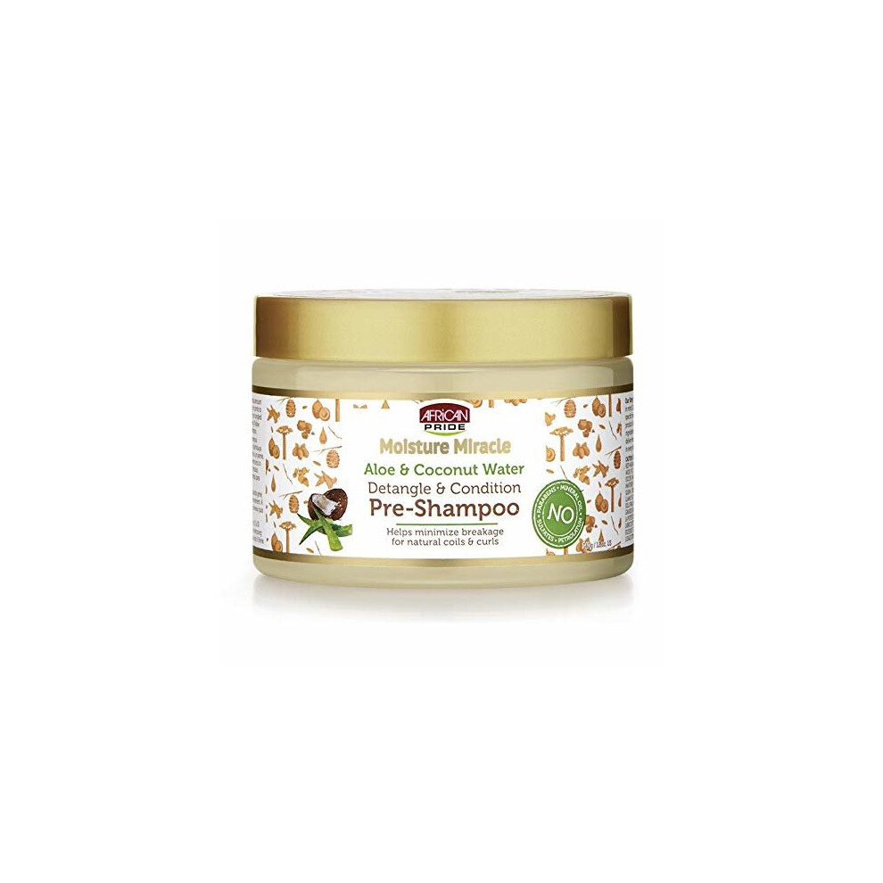 Photos - Hair Product African Pride Moisture Miracle Pre-Shampoo with Aloe & Coconut Water - Detangles, Conditions & Helps Minimize Breakage for N