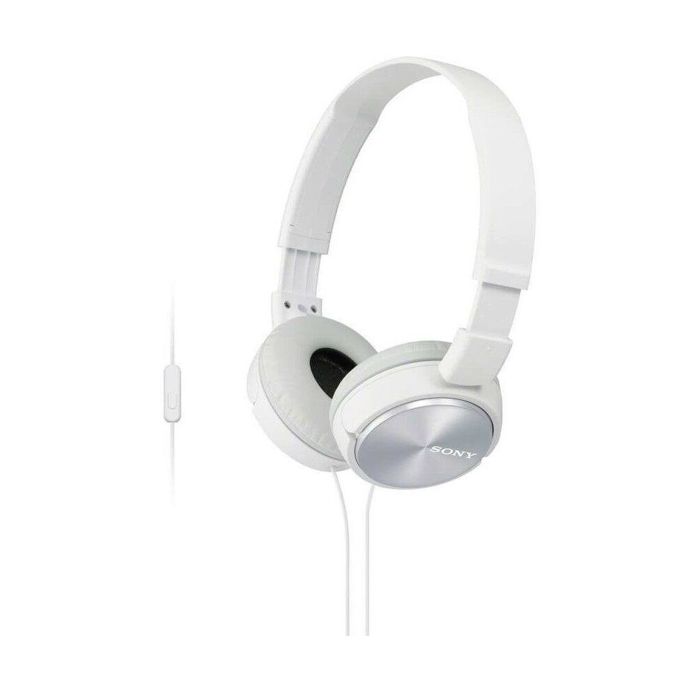 Sony Headphones MDR-ZX310AP Foldable Stereo Headset Earphones-White. With Mic