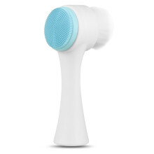 (Blue) Double-sided Face Cleansing Brush Soft Silicone New