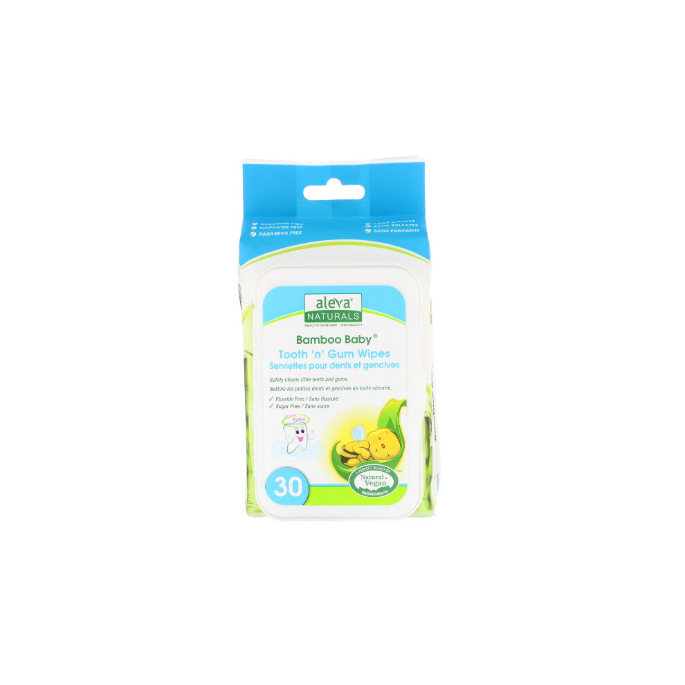 , Bamboo Baby Wipes, Tooth 'N' Gum, 30 Wipes Aleva Naturals