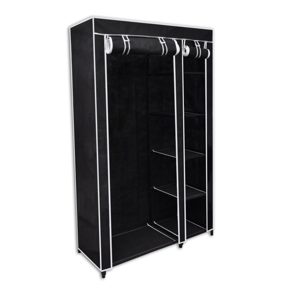 vidaXL Folding Wardrobe Black 110x45x175cm Cloth Shoe Storage Rack Organiser